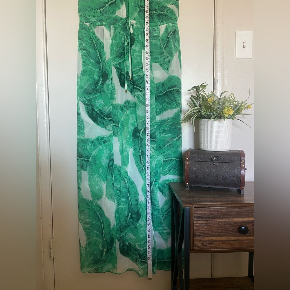 Apricot Lane Vibrant Green Leaf Dress women size‎ large - Picture 10 of 13